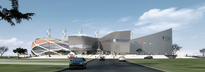 Sports Complex 01 Low-poly 3D model 3
