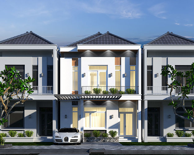 House Facades 3D model