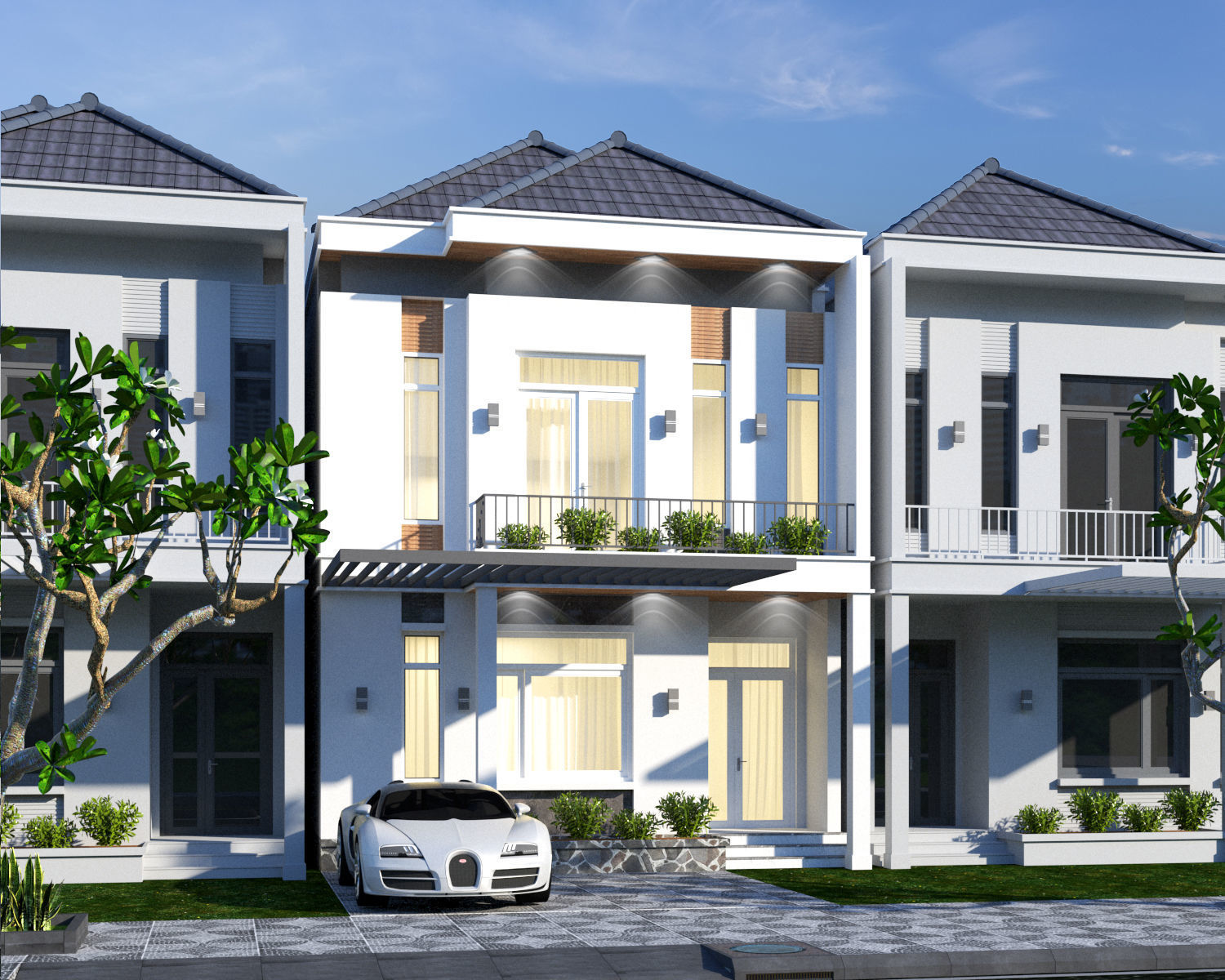 House Facades 3D model_3