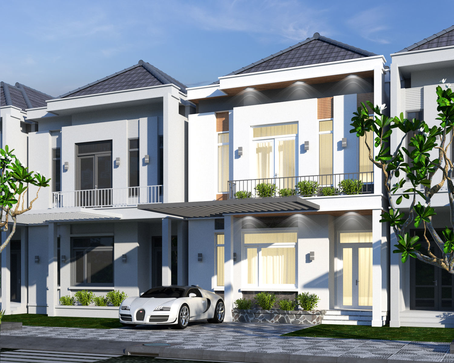 House Facades 3D model_1