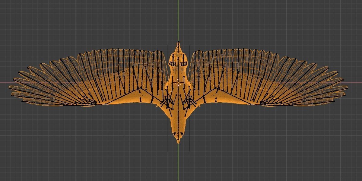 Griffin eagle flying in air 3D model_2