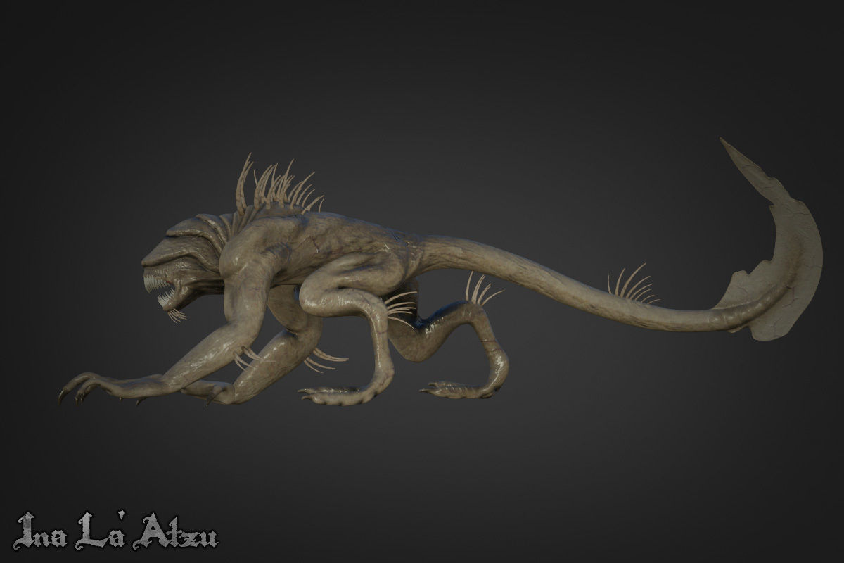 Alien Monster Low-poly 3D model_3