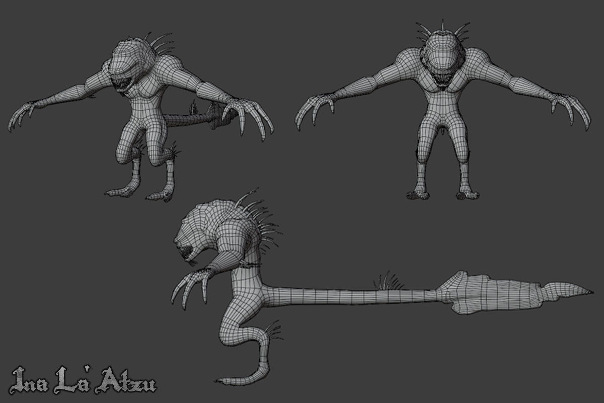 Alien Monster Low-poly 3D model_5