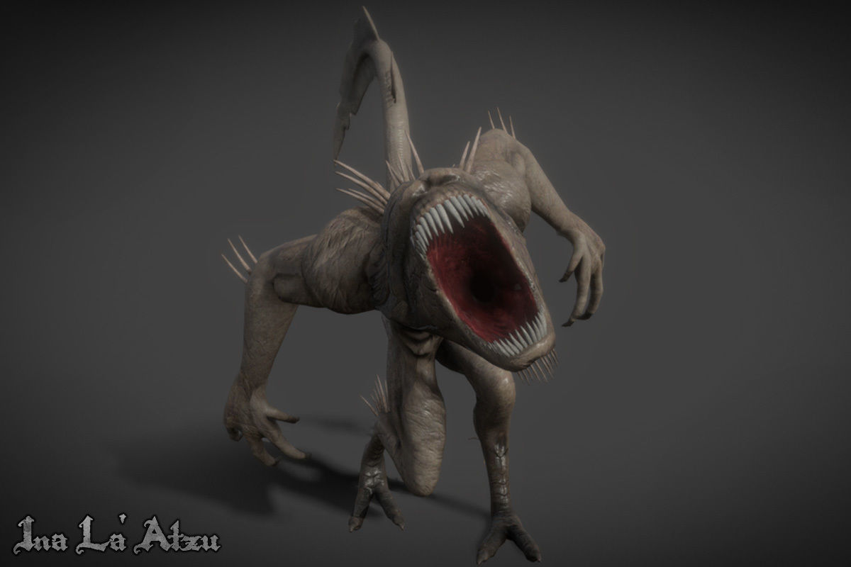 Alien Monster Low-poly 3D model_4