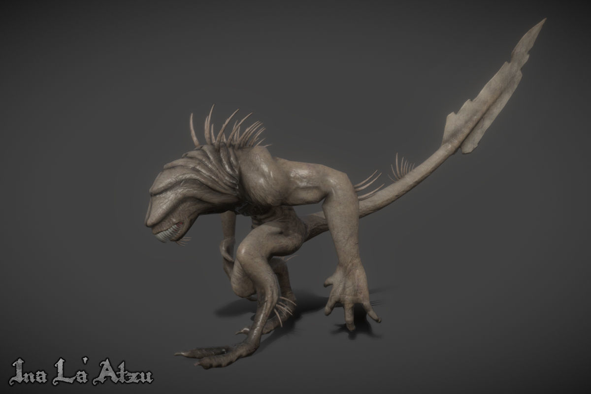 Alien Monster Low-poly 3D model_2