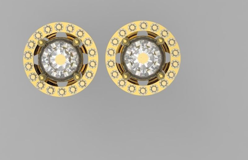 stud earrings 3D print model_1
