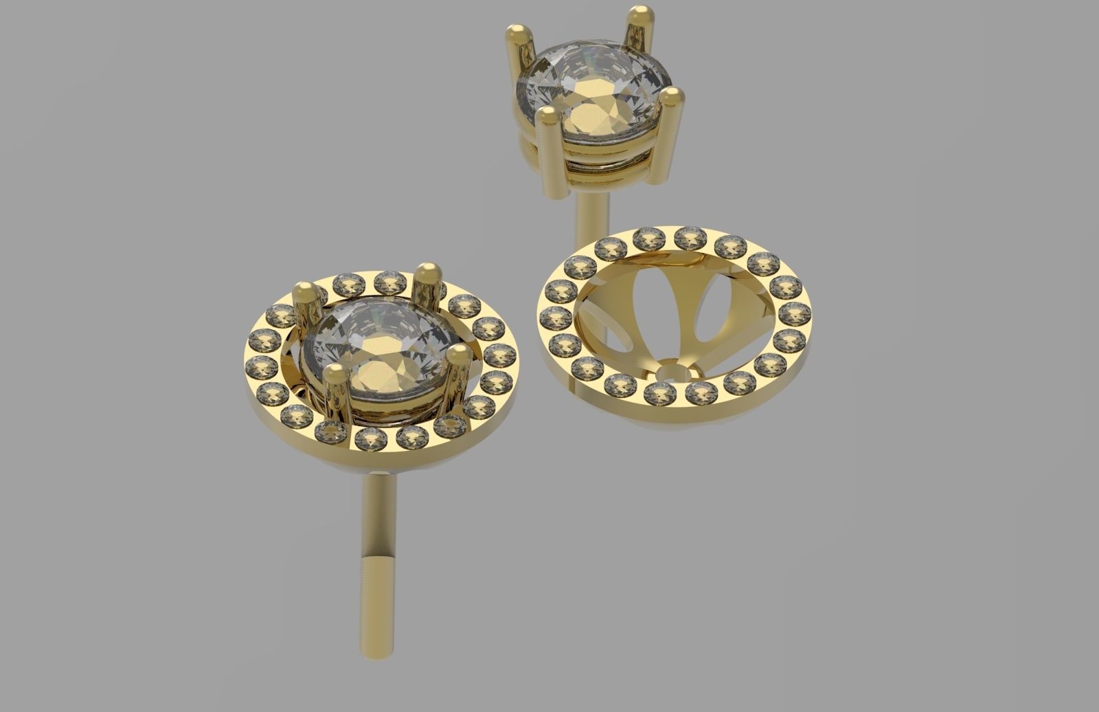 stud earrings 3D print model_4
