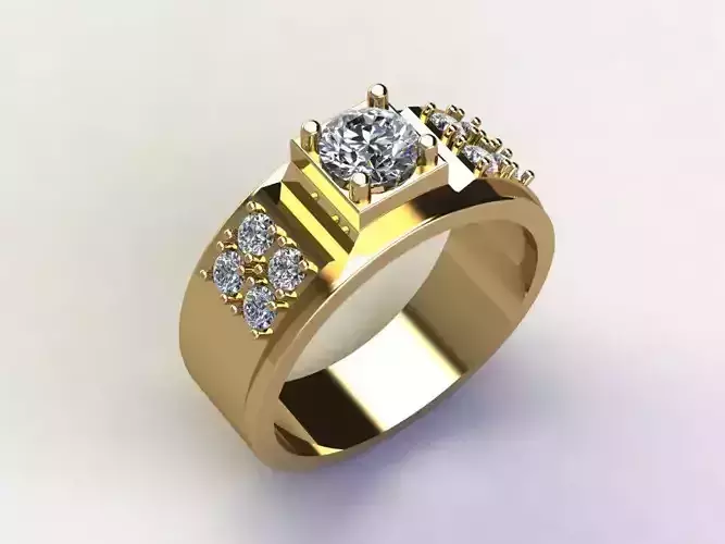 Ring58 engagement ring with diamonds gold