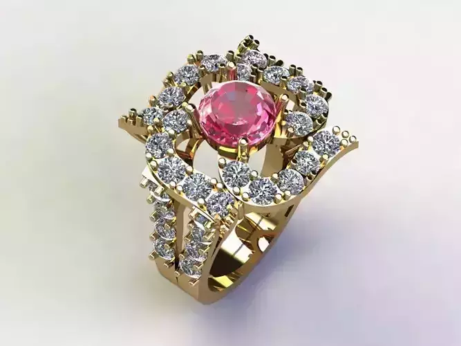 Solitaire women ring with silver or platinum 