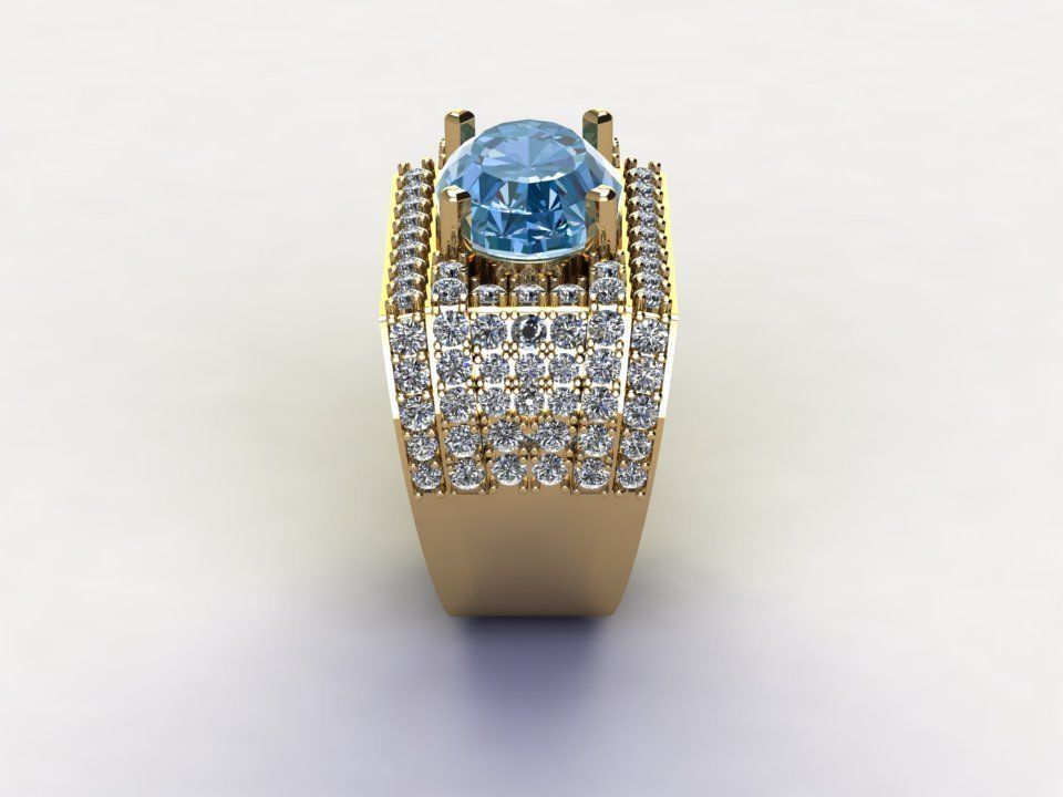 Man ring use natural gem 2020 3D model_4