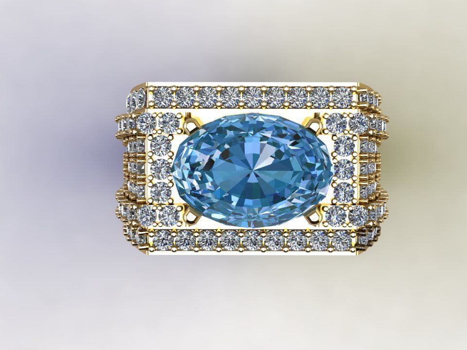 Man ring use natural gem 2020 3D model_1