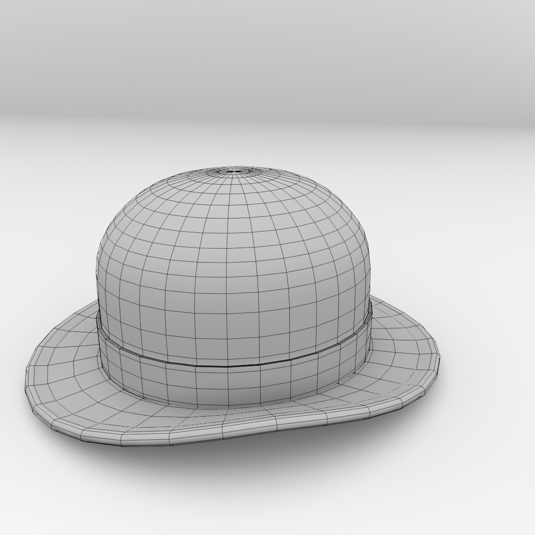 Bowler Hat 3D model_5