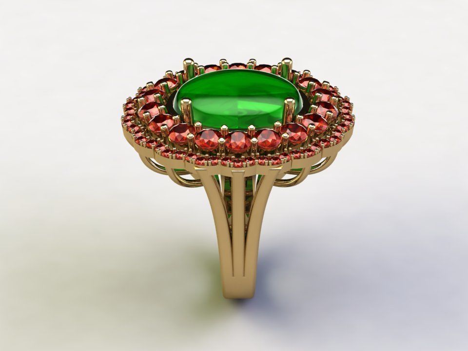 Solitaire women ring use natural gem 3D model_1