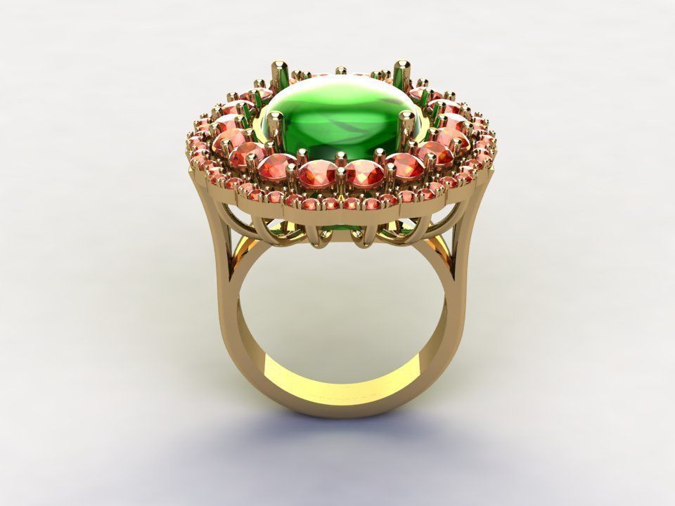 Solitaire women ring use natural gem 3D model_3