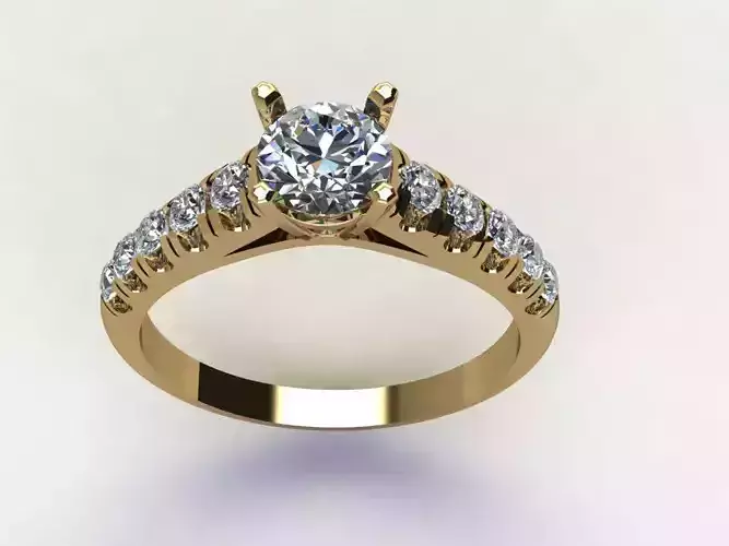 Solitaire women ring cad file design