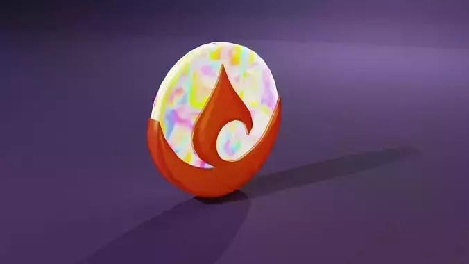 Fire Coin Free low-poly 3D model
