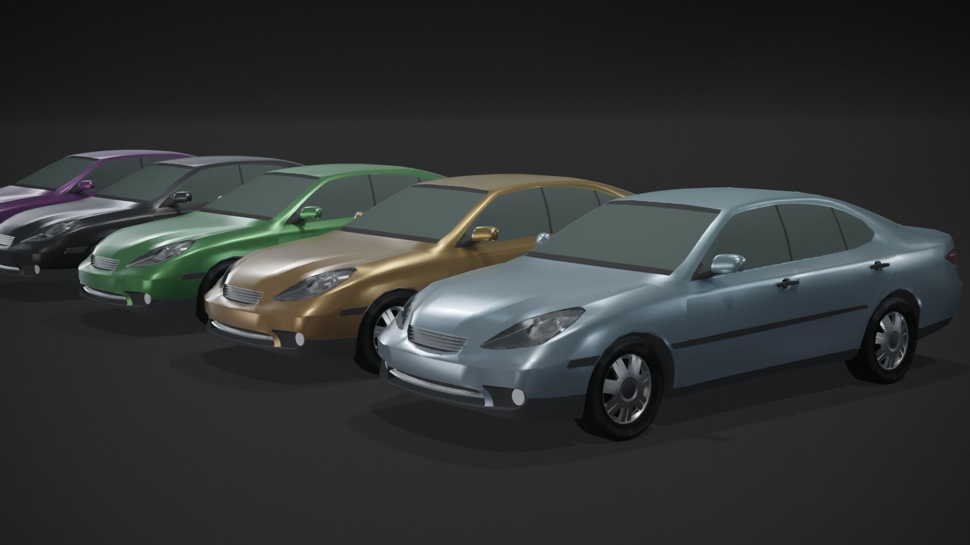 Generic Passenger Car Lowpoly 3D Models Pack Low-poly 3D model_21