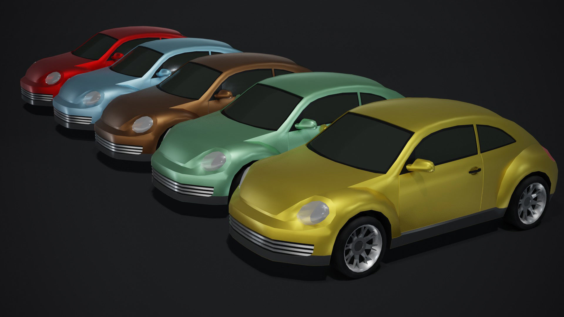 Generic Passenger Car Lowpoly 3D Models Pack Low-poly 3D model_4