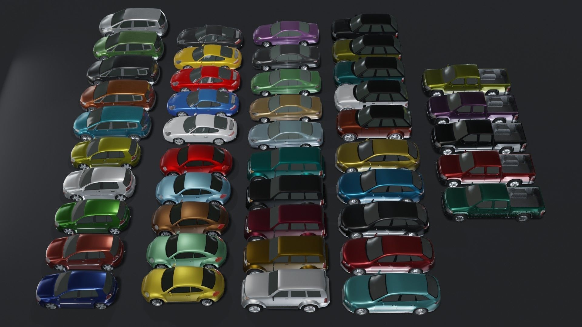 Generic Passenger Car Lowpoly 3D Models Pack Low-poly 3D model_2