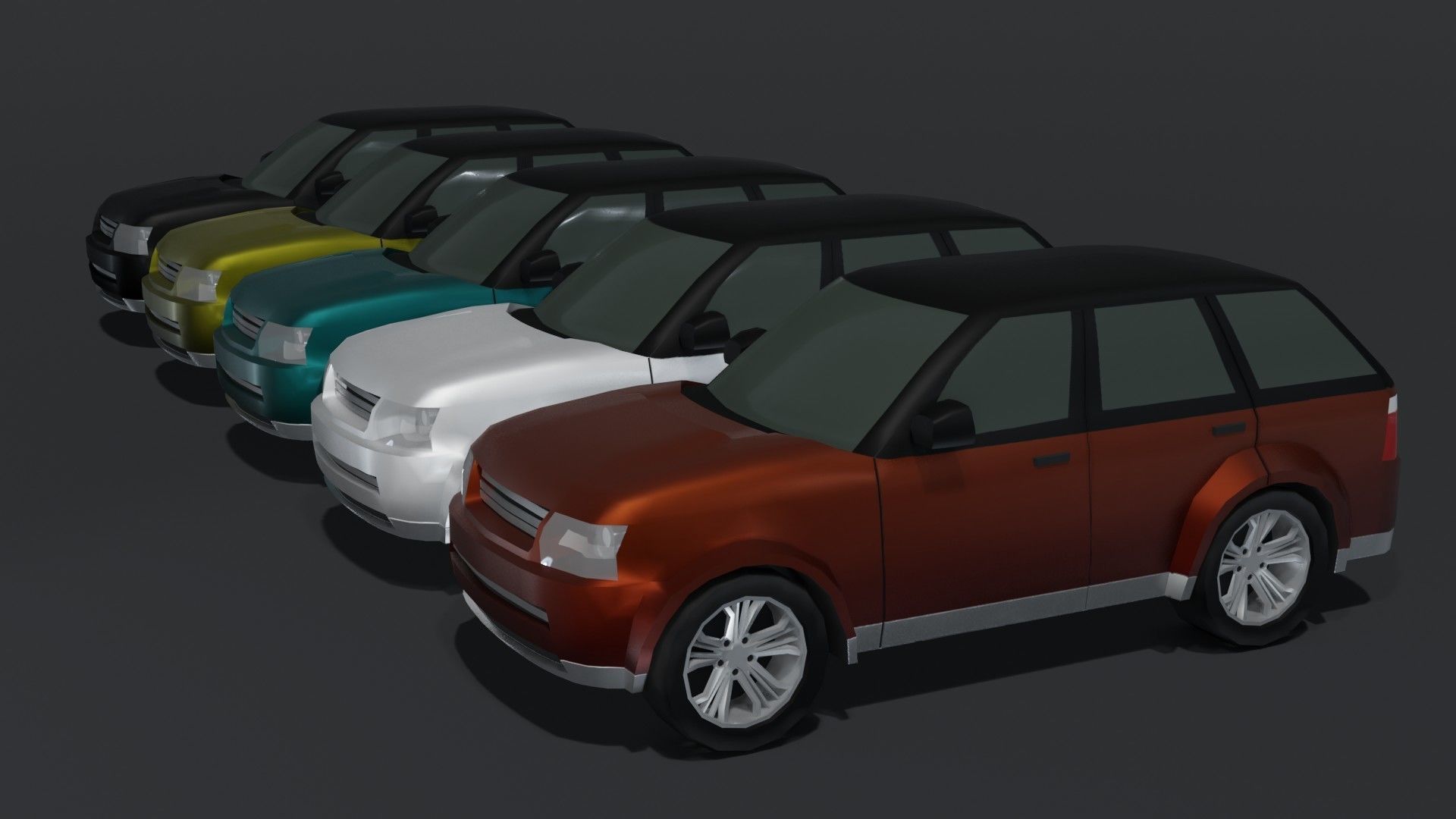 Generic Passenger Car Lowpoly 3D Models Pack Low-poly 3D model_27