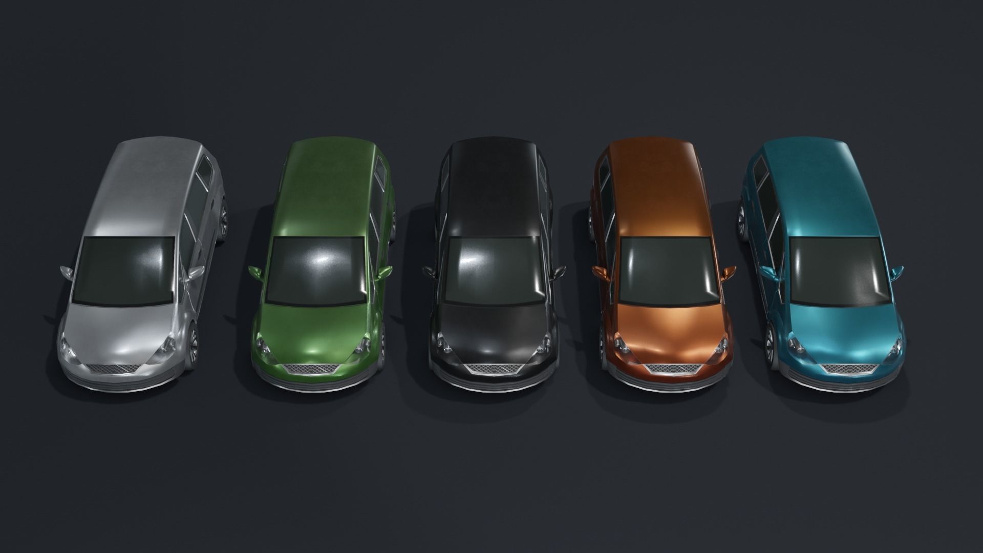 Generic Passenger Car Lowpoly 3D Models Pack Low-poly 3D model_12