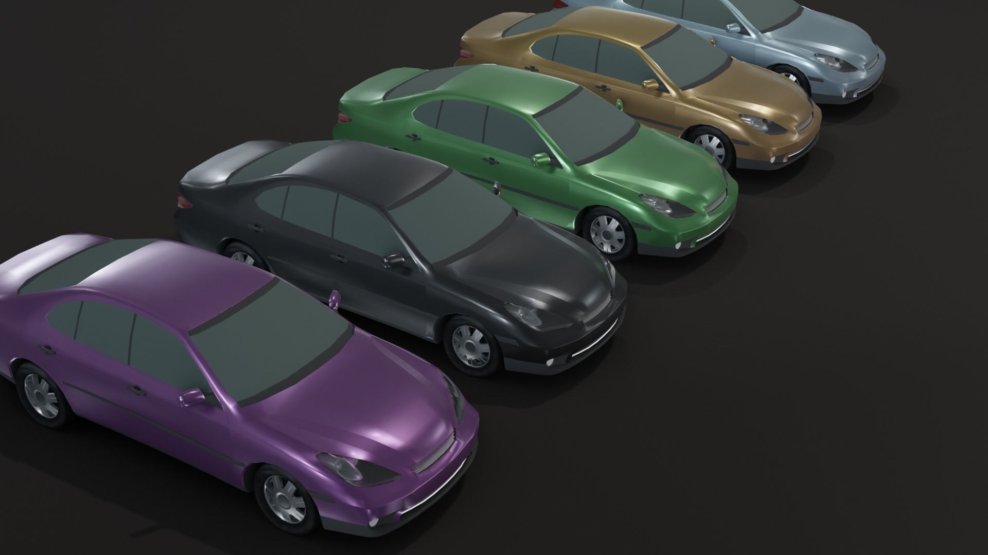 Generic Passenger Car Lowpoly 3D Models Pack Low-poly 3D model_19