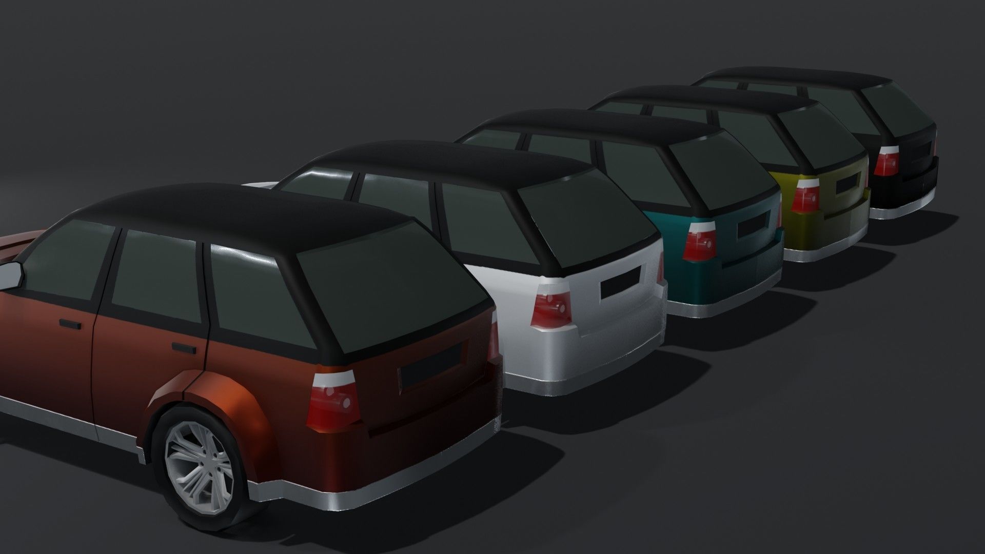 Generic Passenger Car Lowpoly 3D Models Pack Low-poly 3D model_30