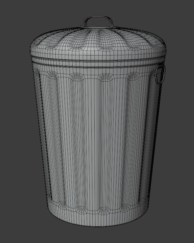 Outdoor Trash Can 3D model_1