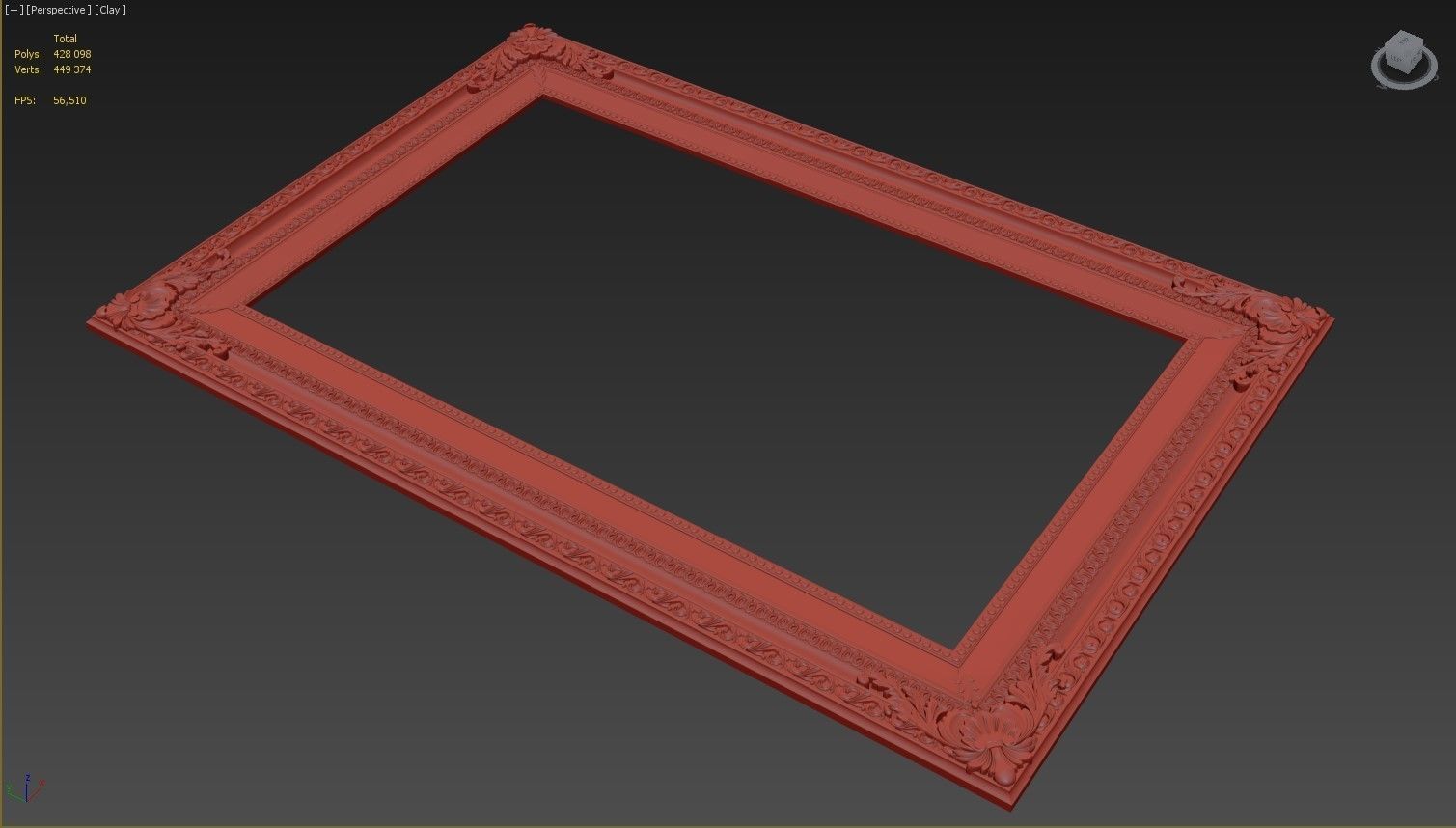 Carved frame  3D model_3