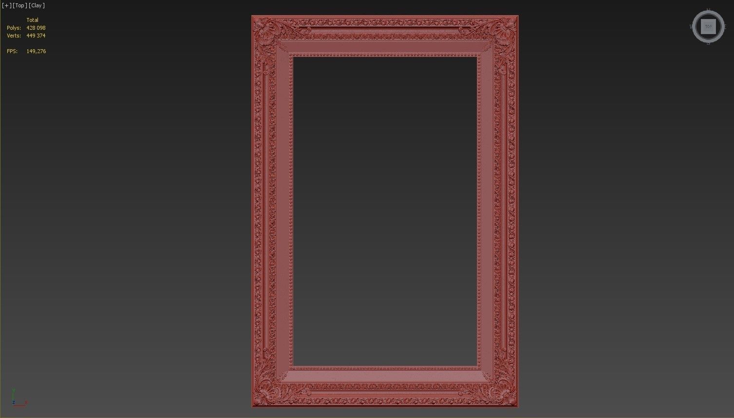 Carved frame  3D model_2