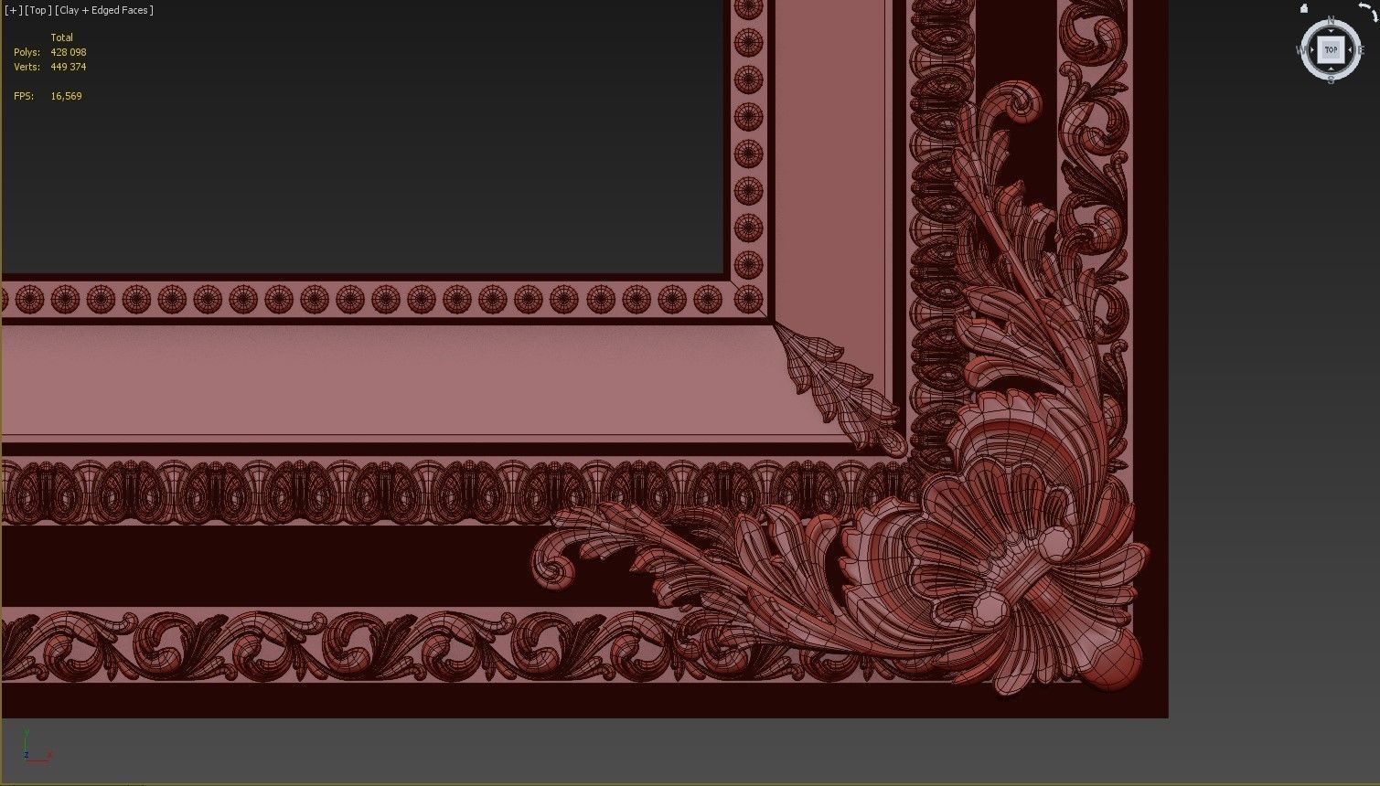 Carved frame  3D model_5
