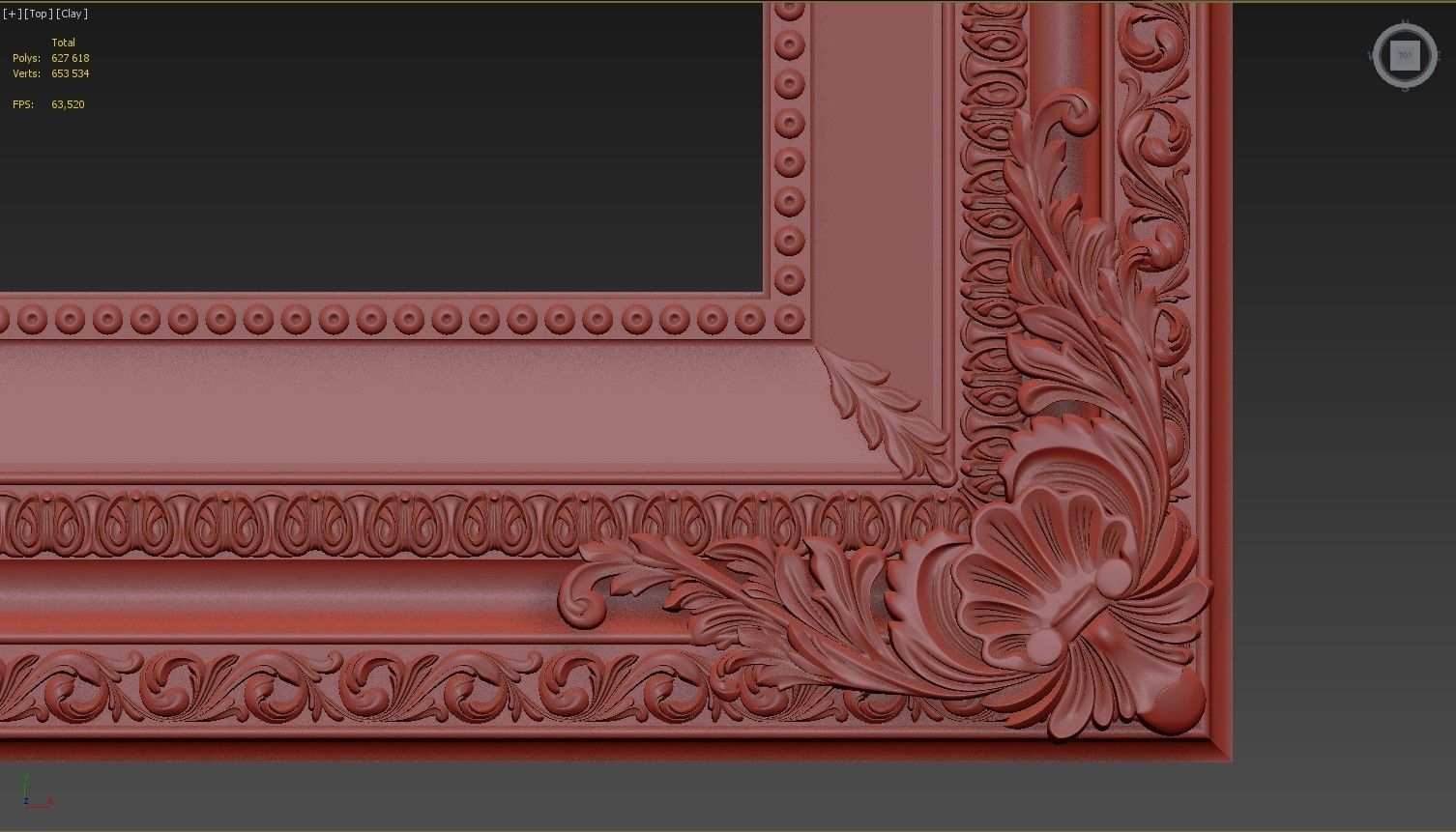 Carved frame  3D model_4