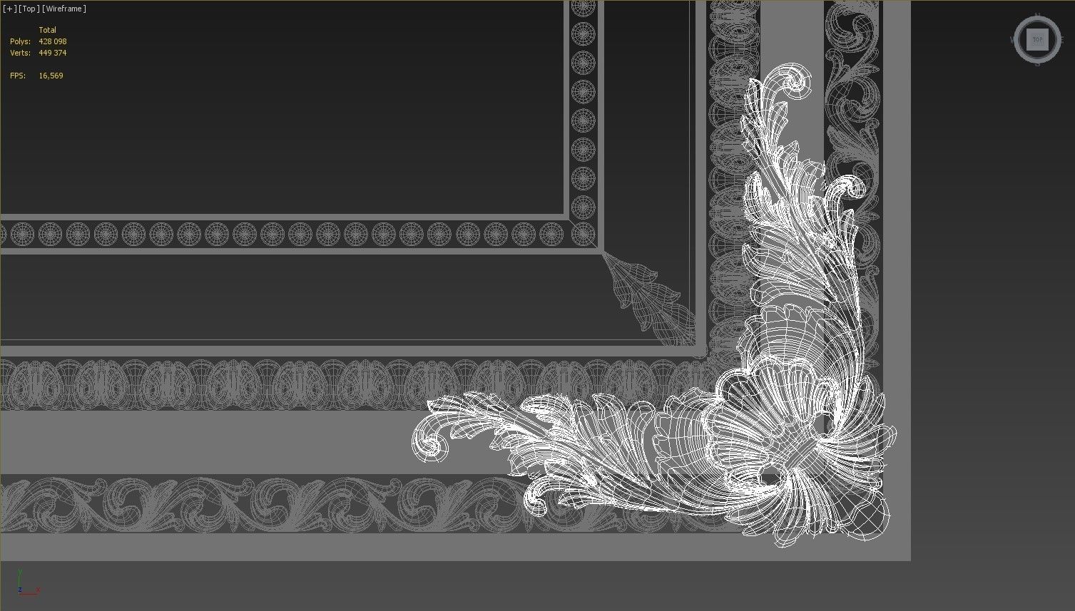Carved frame  3D model_6