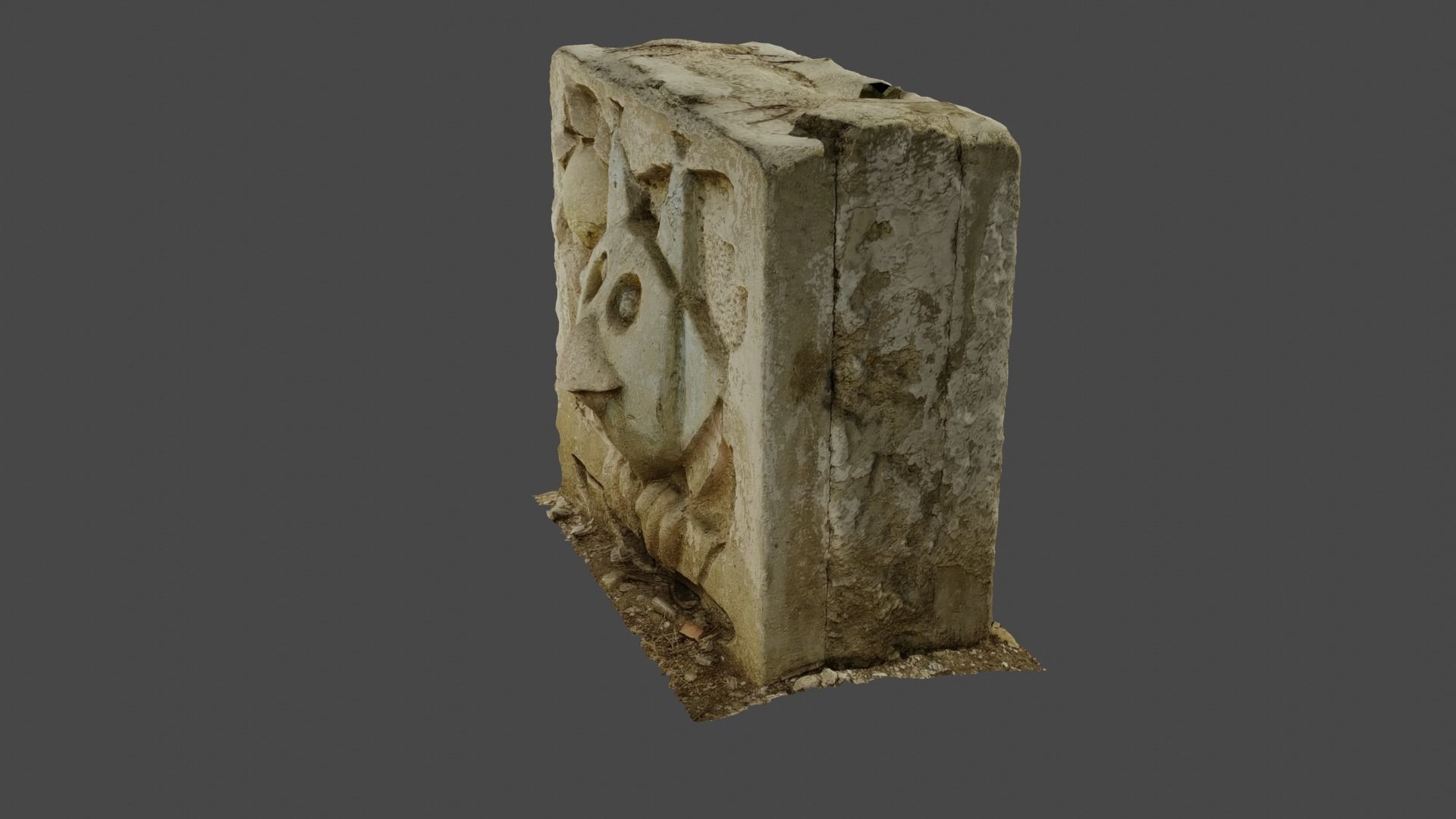 Stones with cartoon characters 2 Low-poly 3D model_5