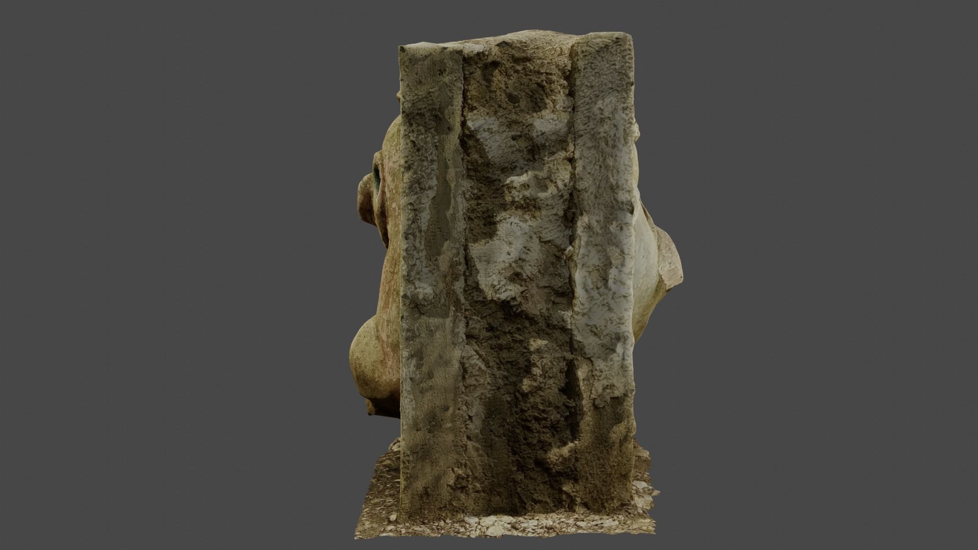 Stones with cartoon characters 2 Low-poly 3D model_1