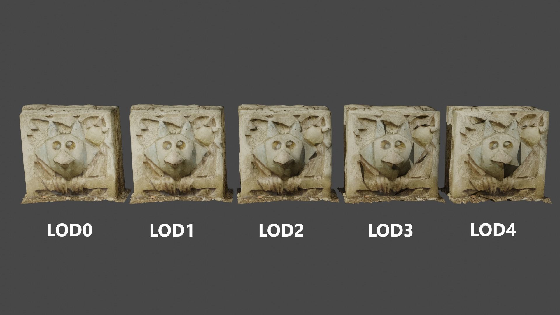 Stones with cartoon characters 2 Low-poly 3D model_9