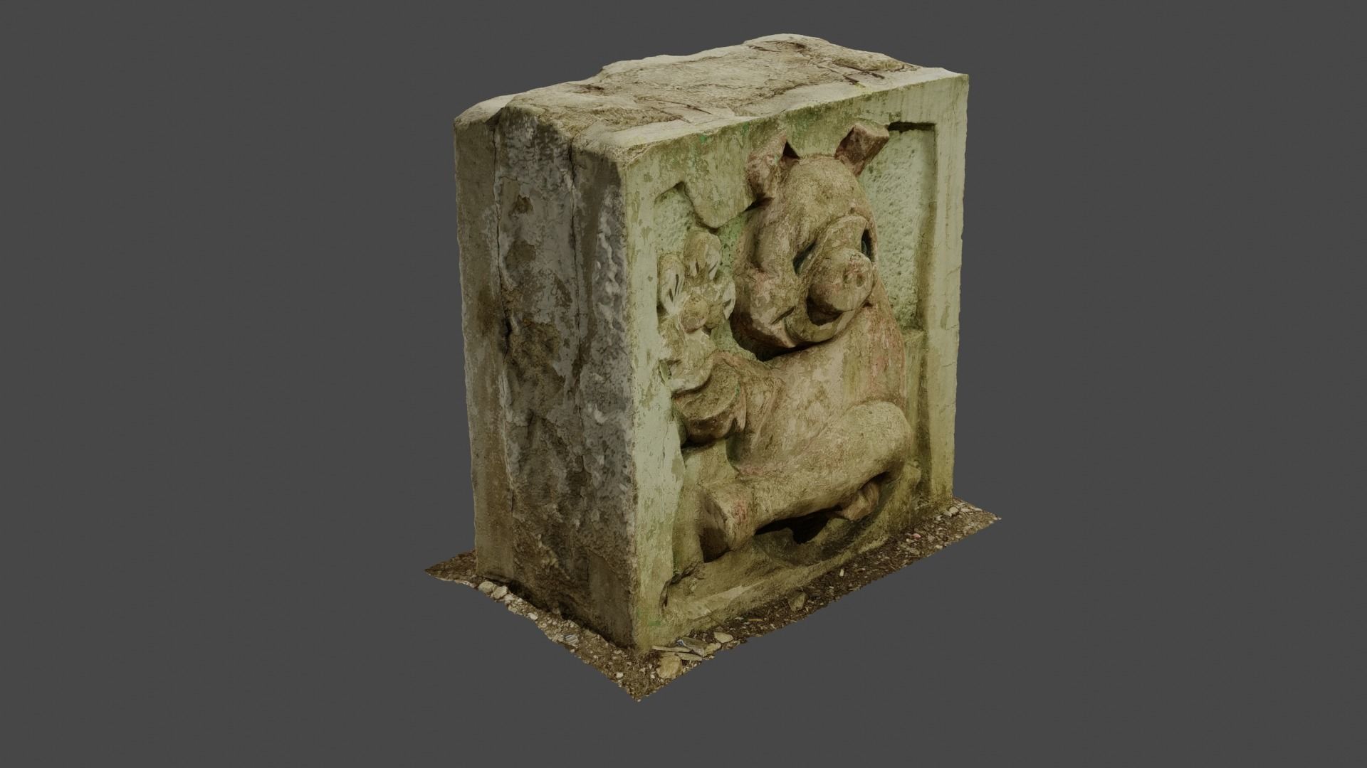 Stones with cartoon characters 2 Low-poly 3D model_4