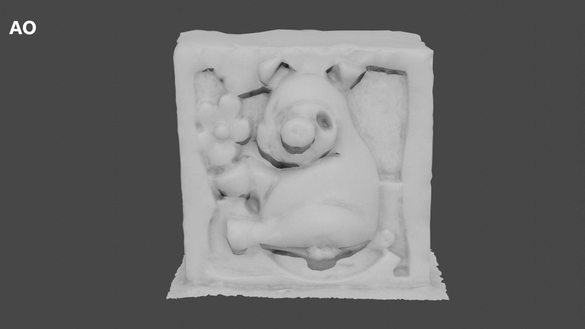 Stones with cartoon characters 2 Low-poly 3D model_11