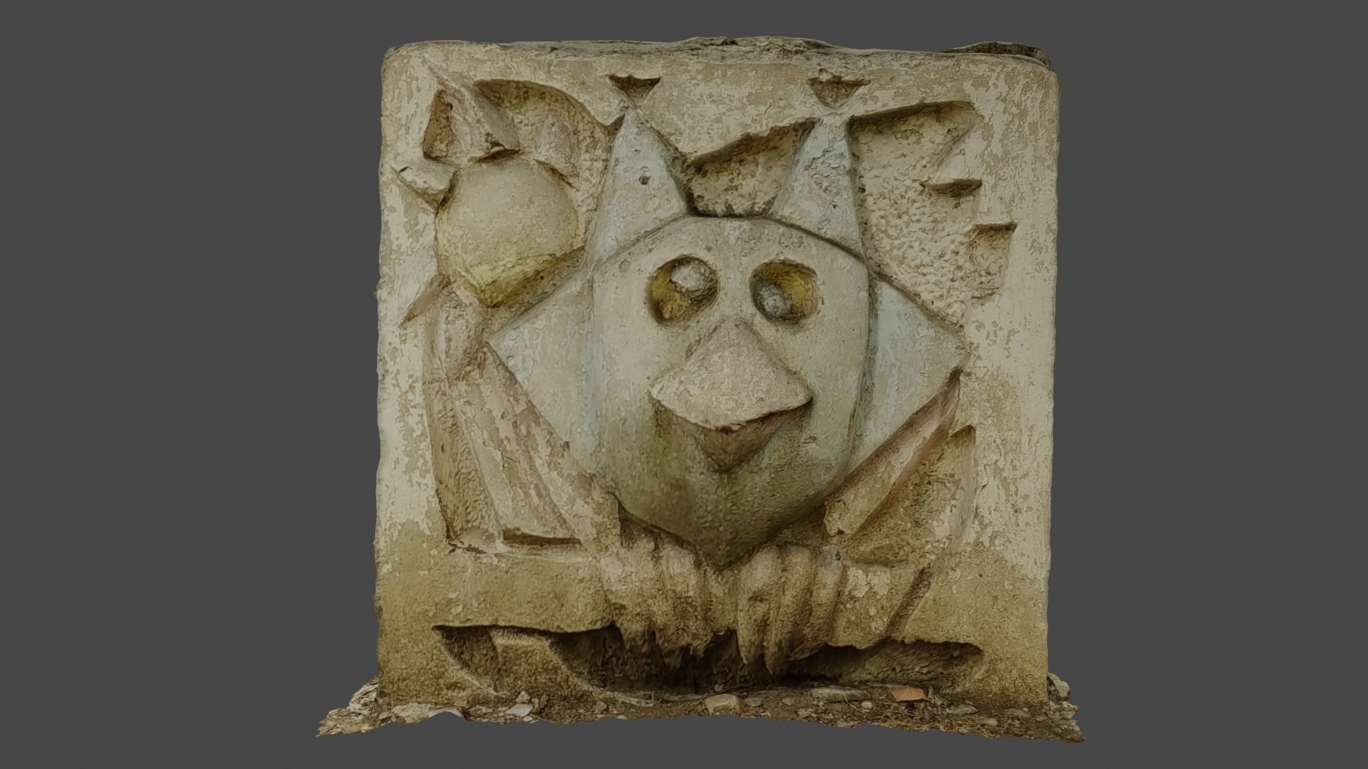 Stones with cartoon characters 2 Low-poly 3D model_2