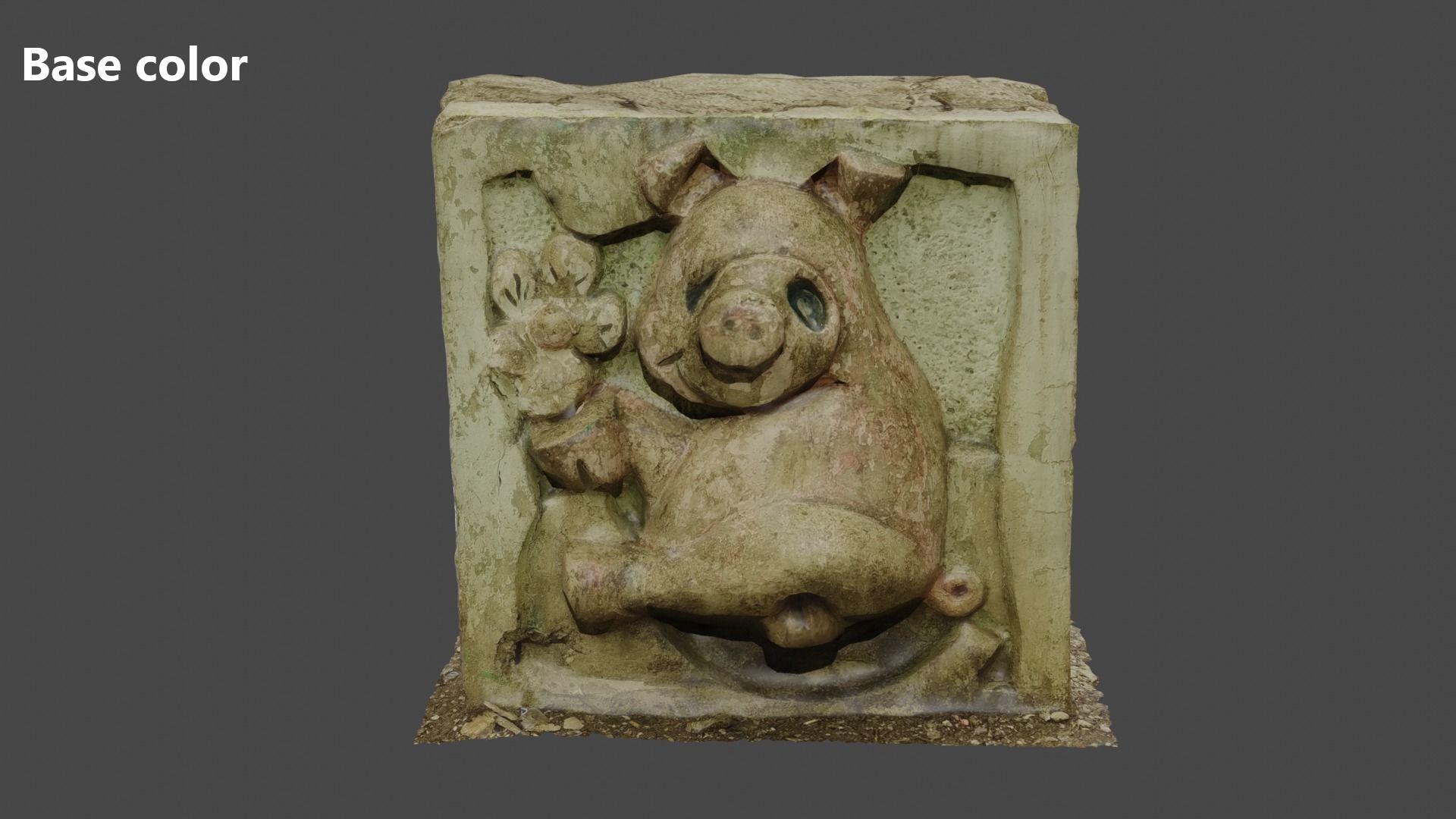 Stones with cartoon characters 2 Low-poly 3D model_10