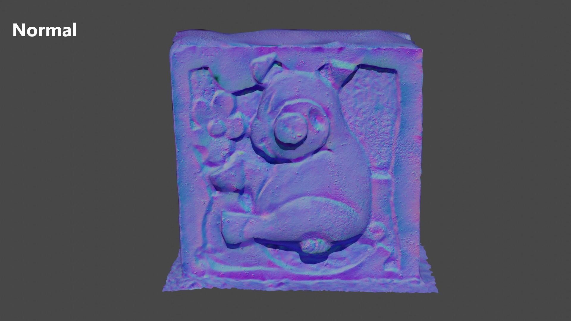 Stones with cartoon characters 2 Low-poly 3D model_14