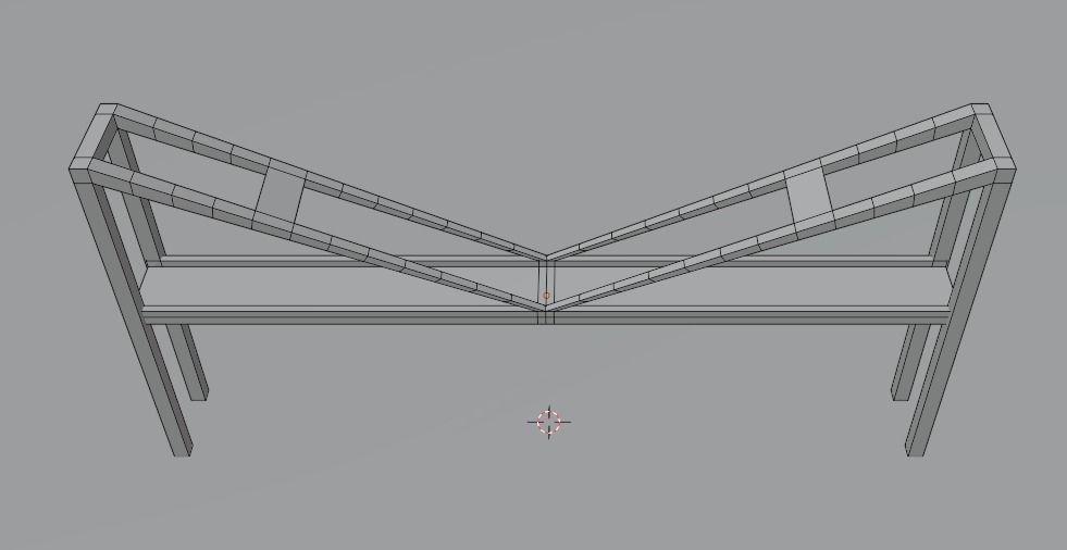 Low Poly Bridge metal frame Free 3D model_3