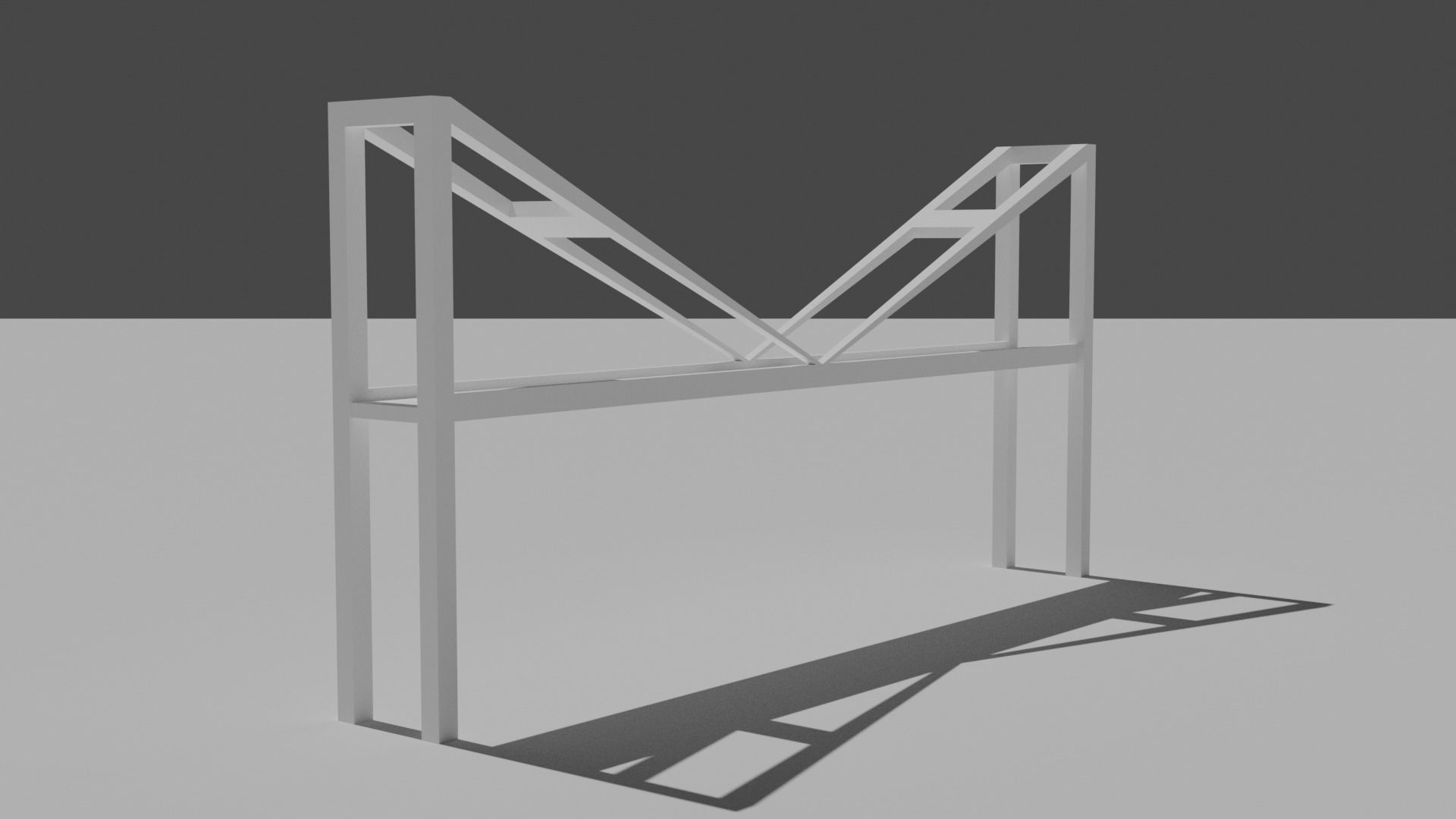 Low Poly Bridge metal frame Free 3D model_2