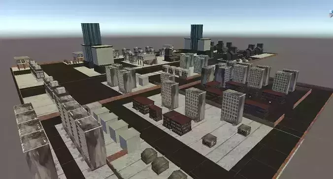 Modularcity city with buildings and trees