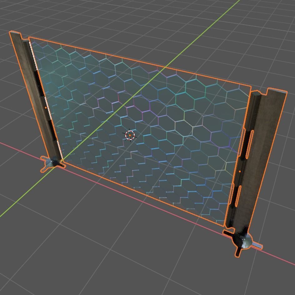 Space Game Ready Styled Hologram Force Field Barrier Fence PBR Low-poly 3D model_8