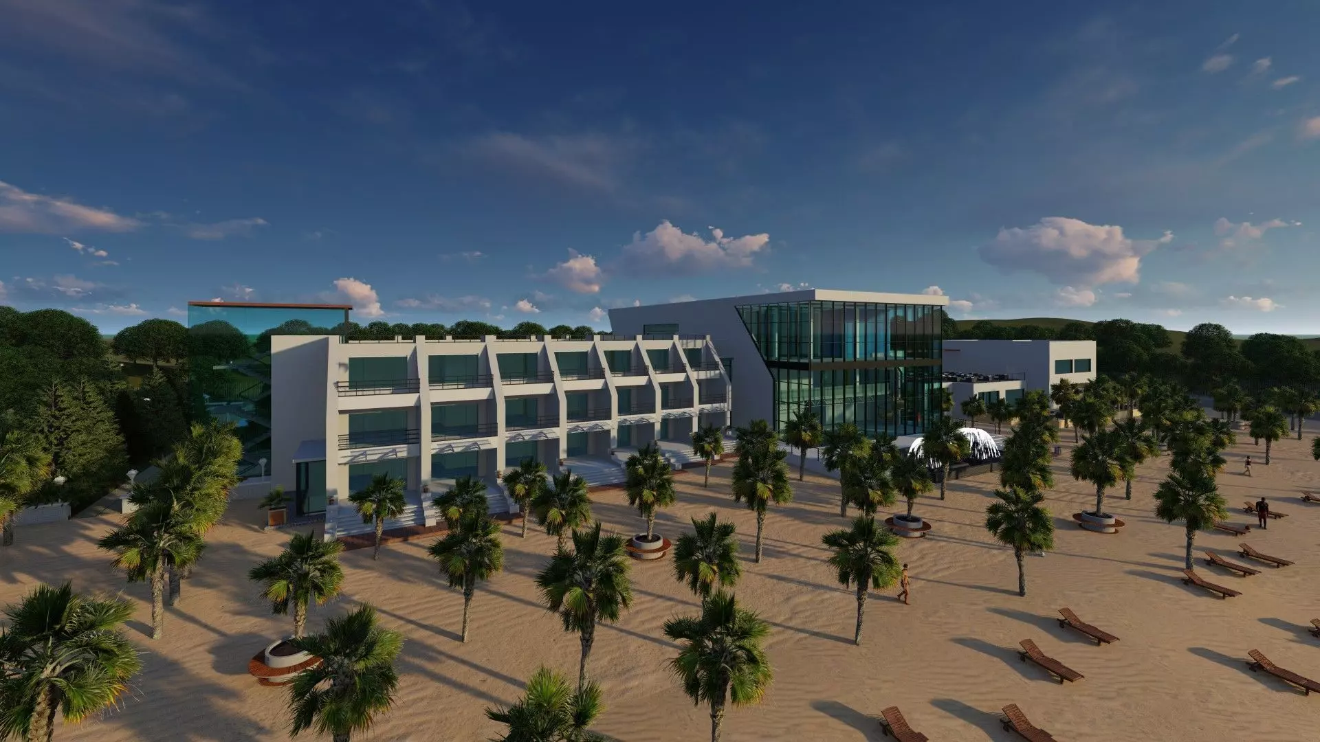 Resort Project On The beach Revit 3D model_0