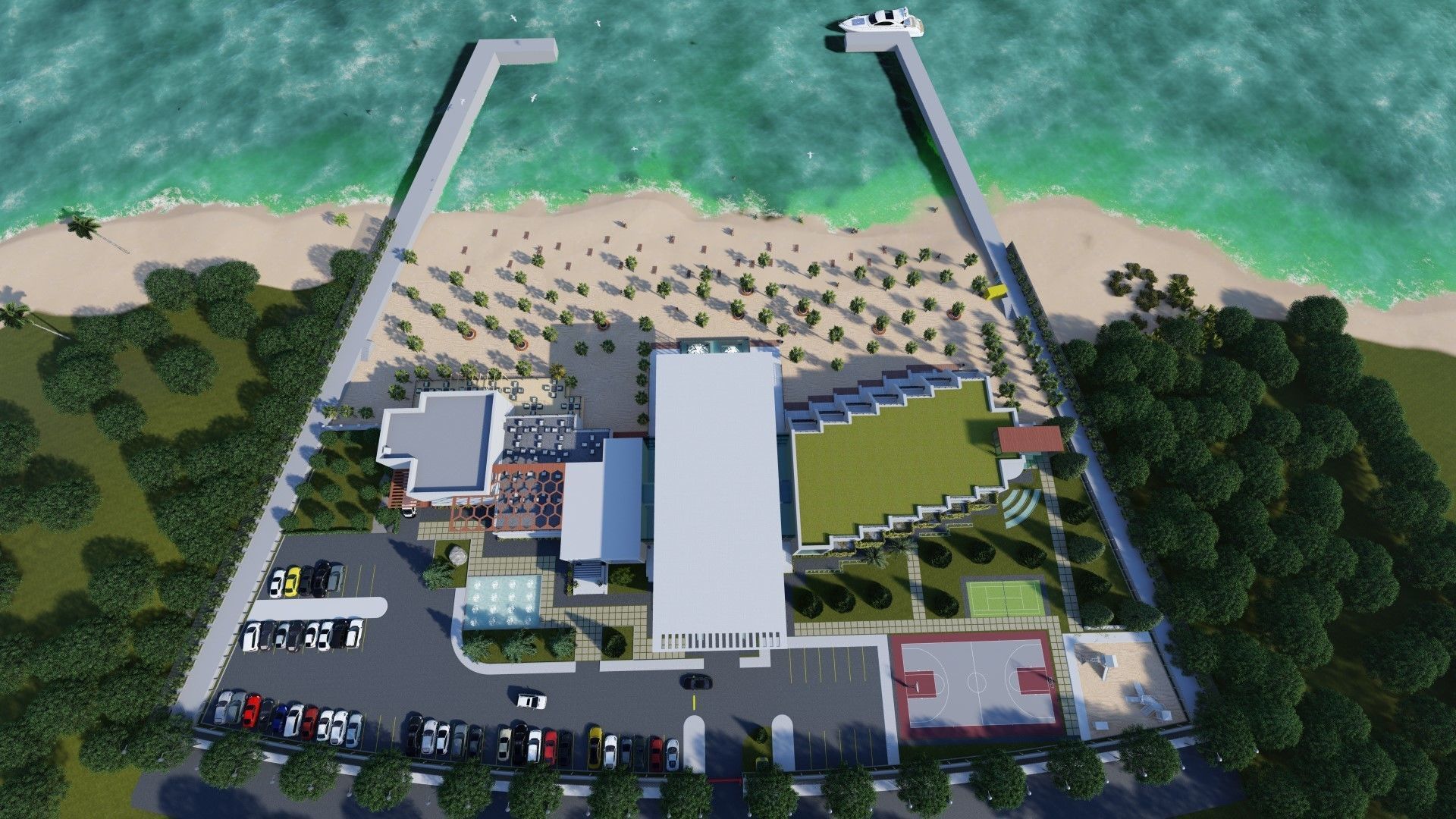 Resort Project On The beach Revit 3D model_7