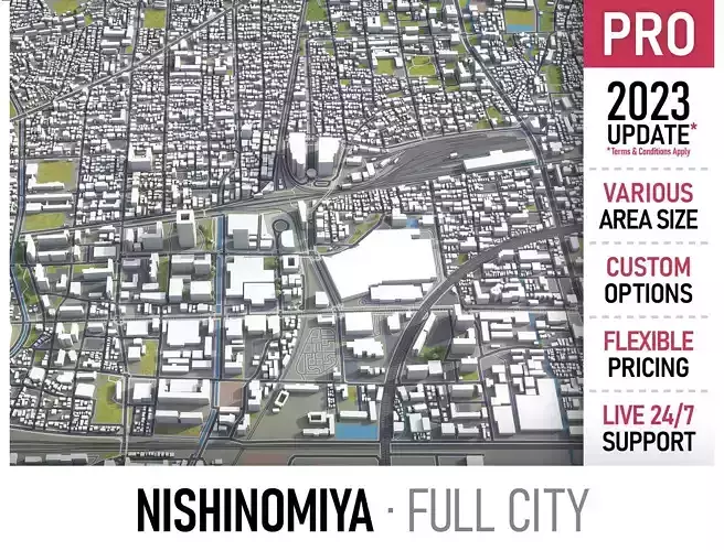 Nishinomiya Low-poly 3D model