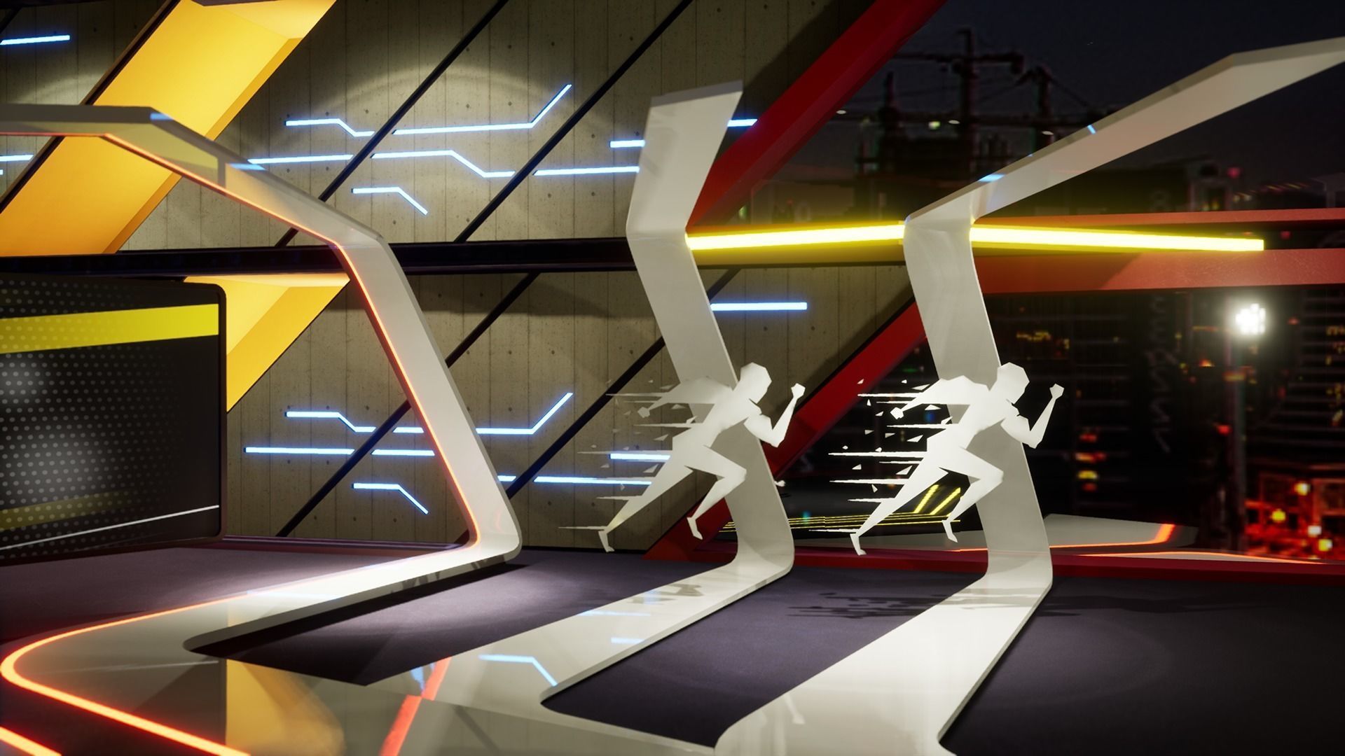 Virtual set sport Low-poly 3D model_6