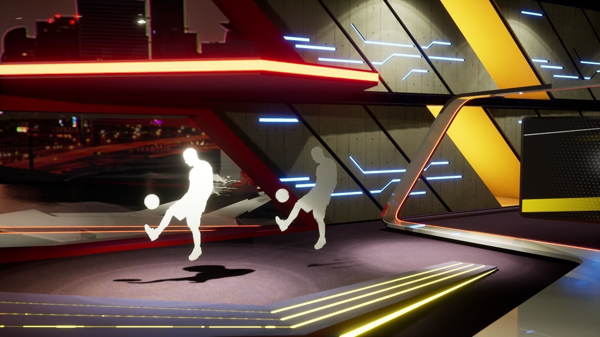 Virtual set sport Low-poly 3D model_5